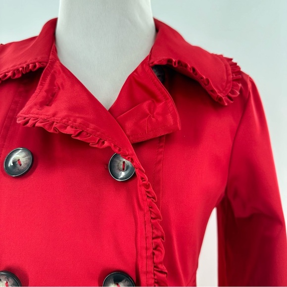 BCX juniors dress coat size S deep ruby red double breasted vintage 90s y2k - Picture 3 of 14